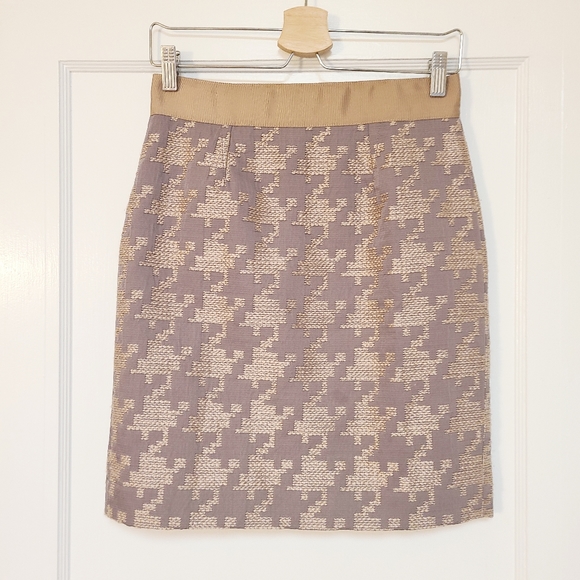 LOFT Houndstooth Ribbon Jacquard Pencil Skirt - Picture 2 of 5